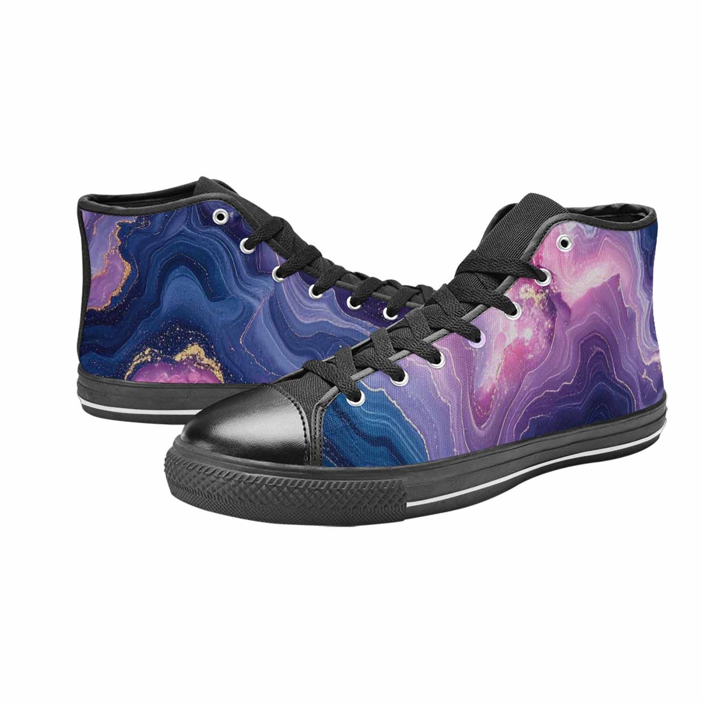 WOMEN'S Marble Galaxy High Top Canvas Wallpaper Art Sneakers