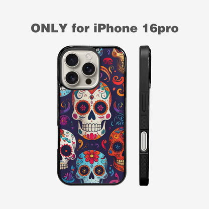 iPhone 16 Pro Case — Day Dead Sugar Skull Art 100s, Unique Phone Case Design