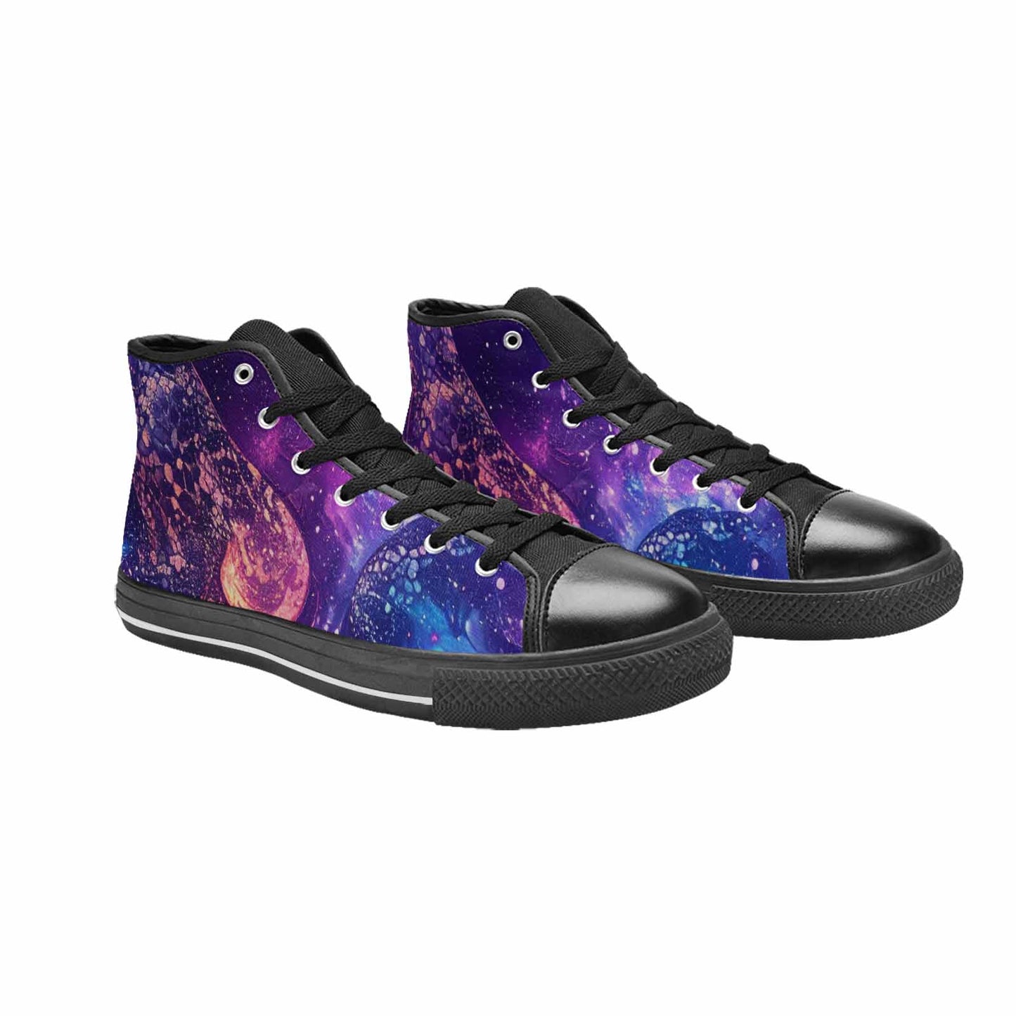 MEN'S Galaxy Snake Print High Top Canvas Aesthetic Custom Shoes