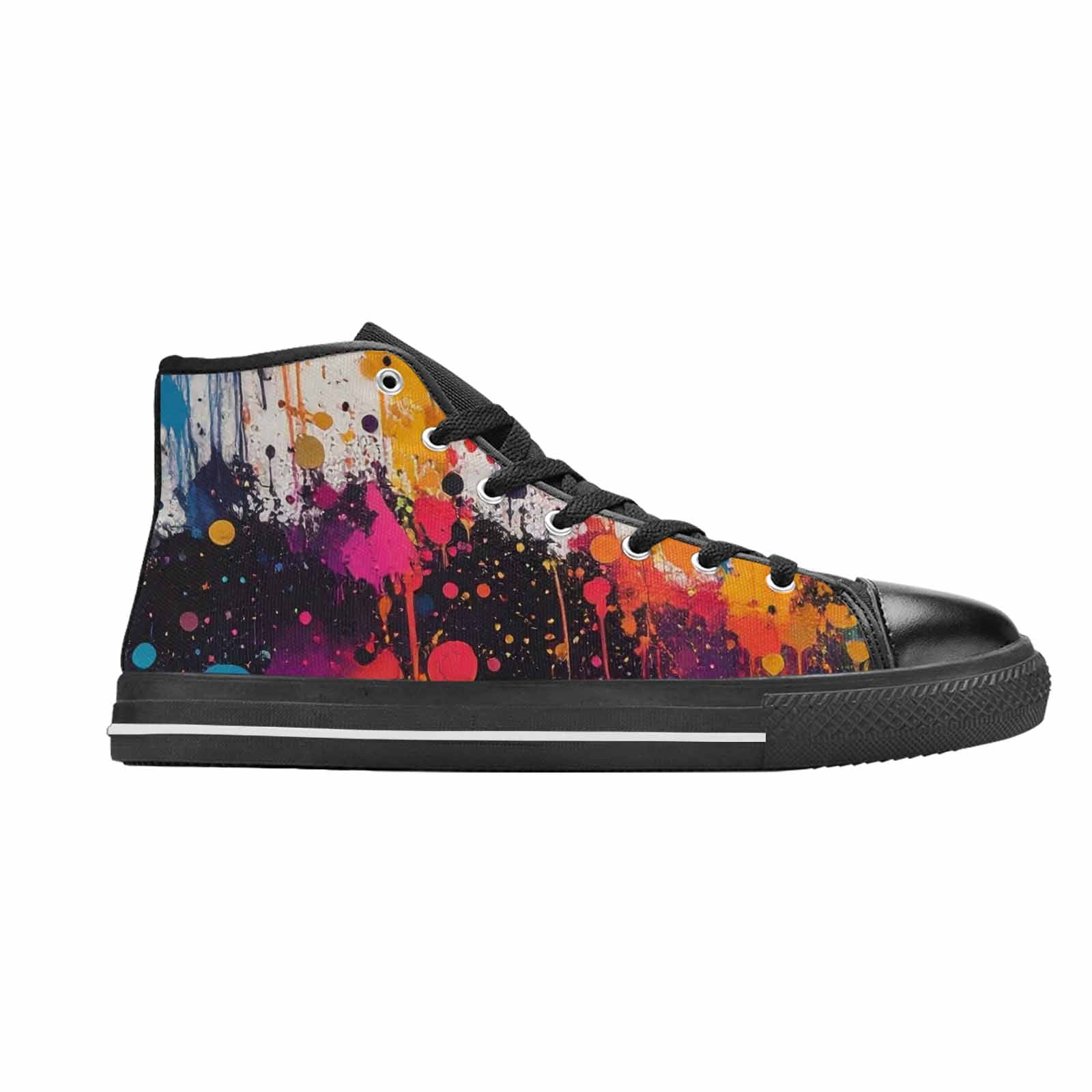 MEN'S Paint Splatter High Top Canvas Grunge Shoes