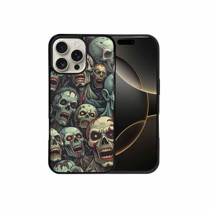 iPhone 16 Pro Max Case — Zombie Head Pattern Hundreds Of Small, Original Design Phone Case