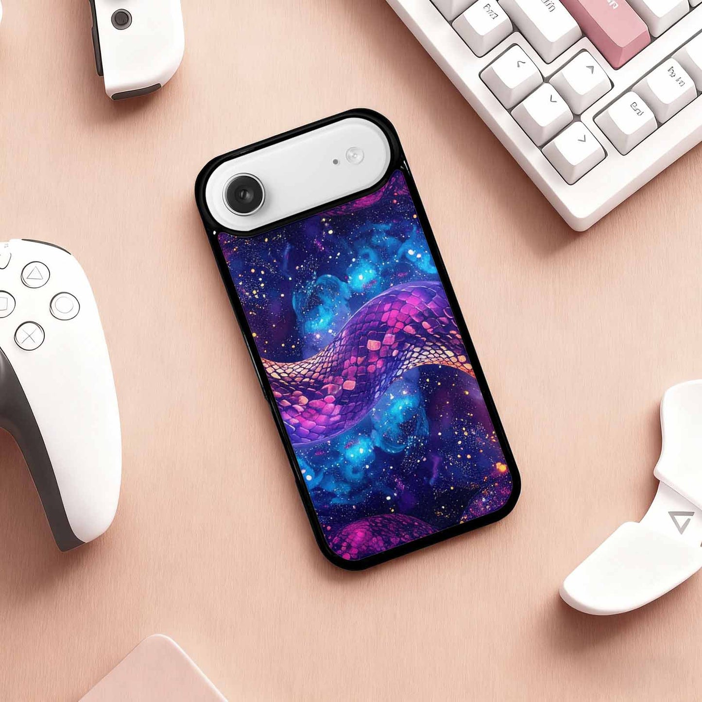 iPhone 17 Air Case — Snake Print Galaxy Seamless Pattern Animal, Custom Printed Phone Case