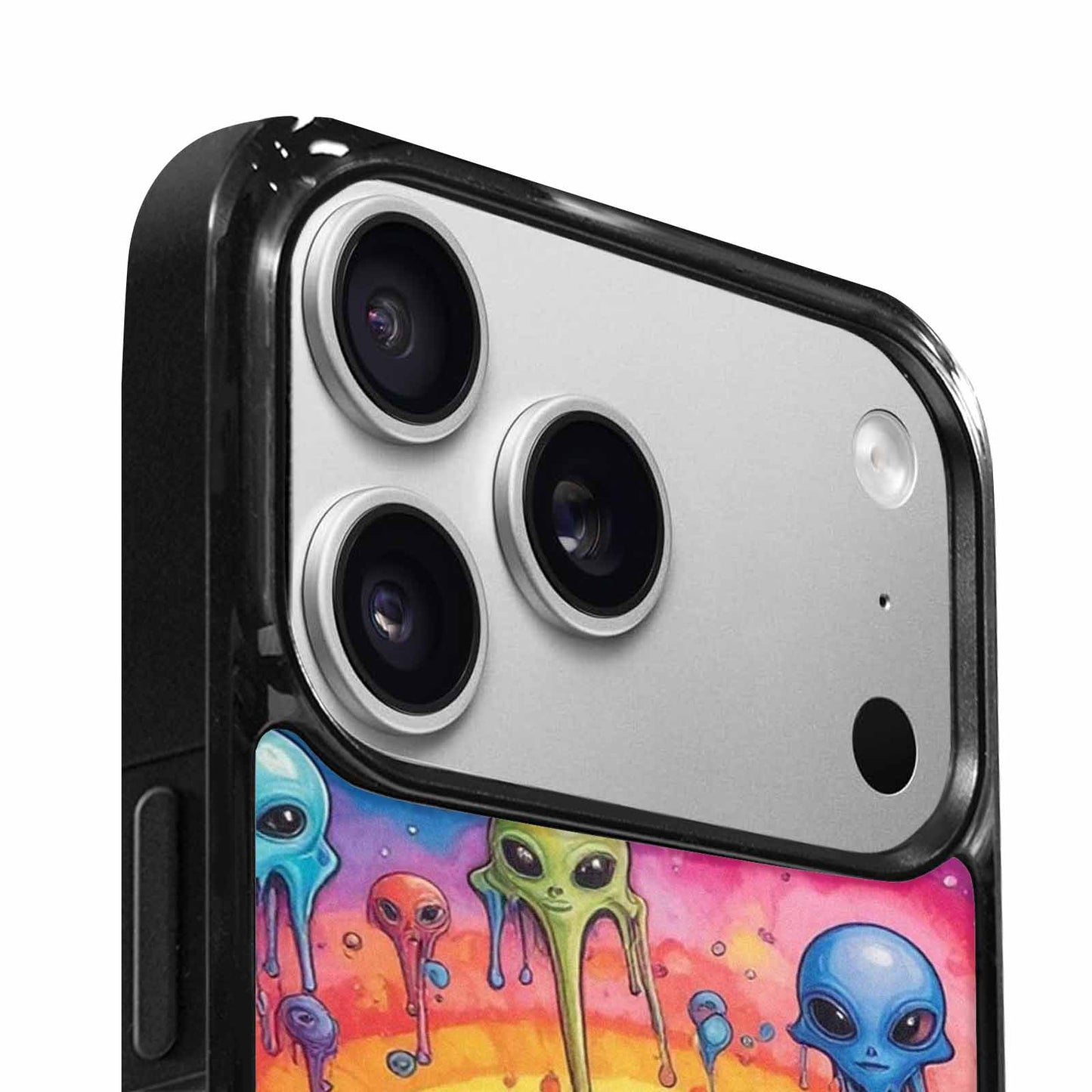 iPhone 17 Pro Max Case — Melting Aliens Pattern Alien Scifi, Unique Phone Case Design