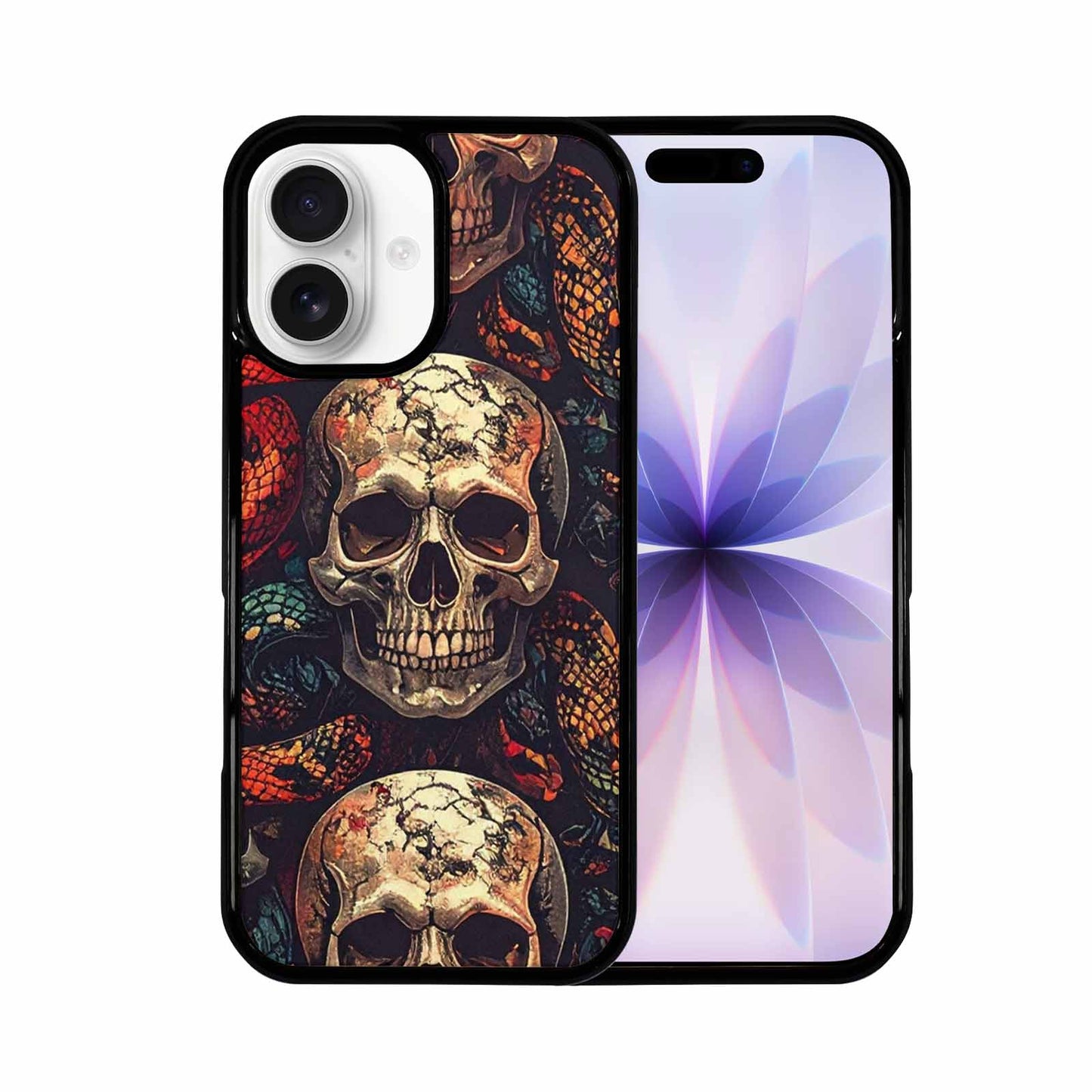 iPhone 17 Case — Snake Skulls Print Gothic Skulls, Custom Made Phone Cover