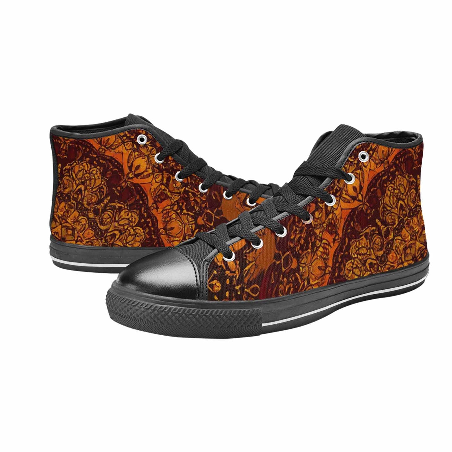MEN'S Mandala Lions High Top Canvas Grunge Custom Sneakers