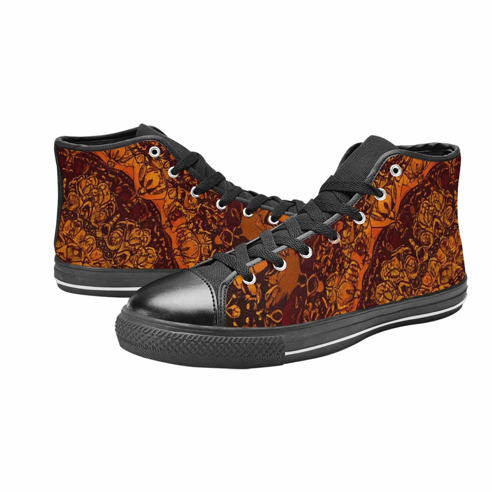 MEN'S Mandala Lions High Top Canvas Grunge Custom Sneakers
