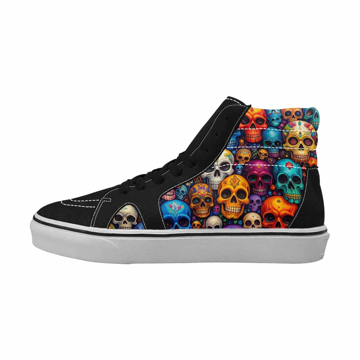 MEN'S Skulls (general) Skulls High Top Canvas Neon Fantasy Custom Shoes