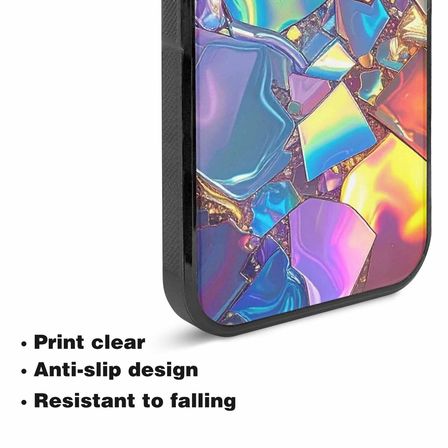 iPhone 15 Case — Holographic Iridescent Shimmer Pattern Hundreds Of, Custom Printed Phone Case