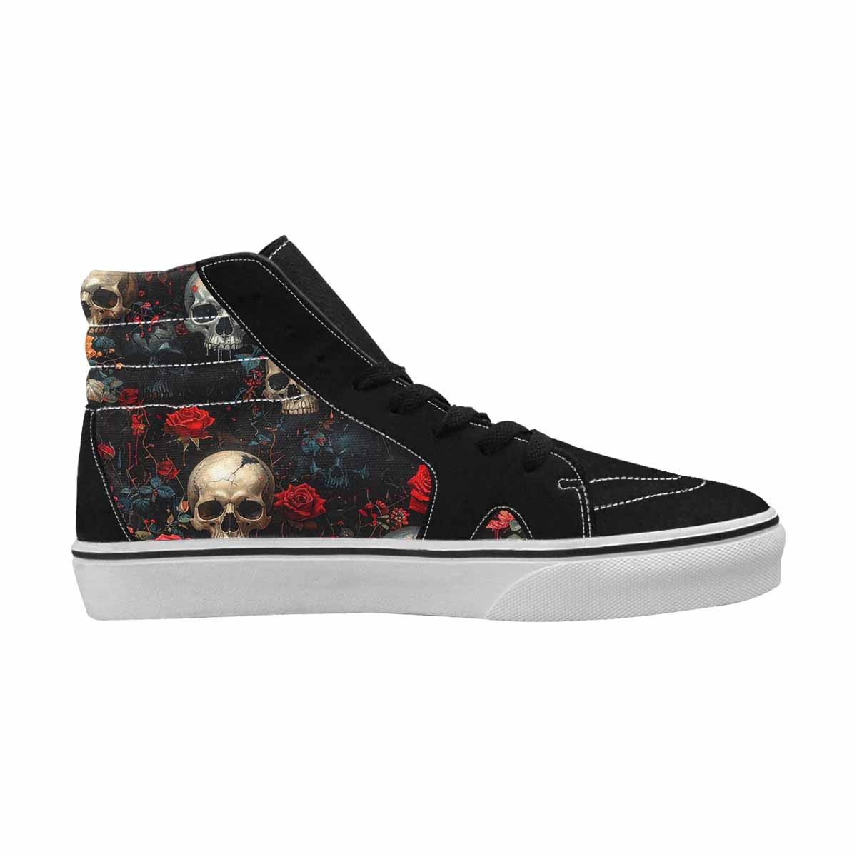 MEN'S Skulls Roses Melting Skulls High Top Canvas Cottagecore Sneakers