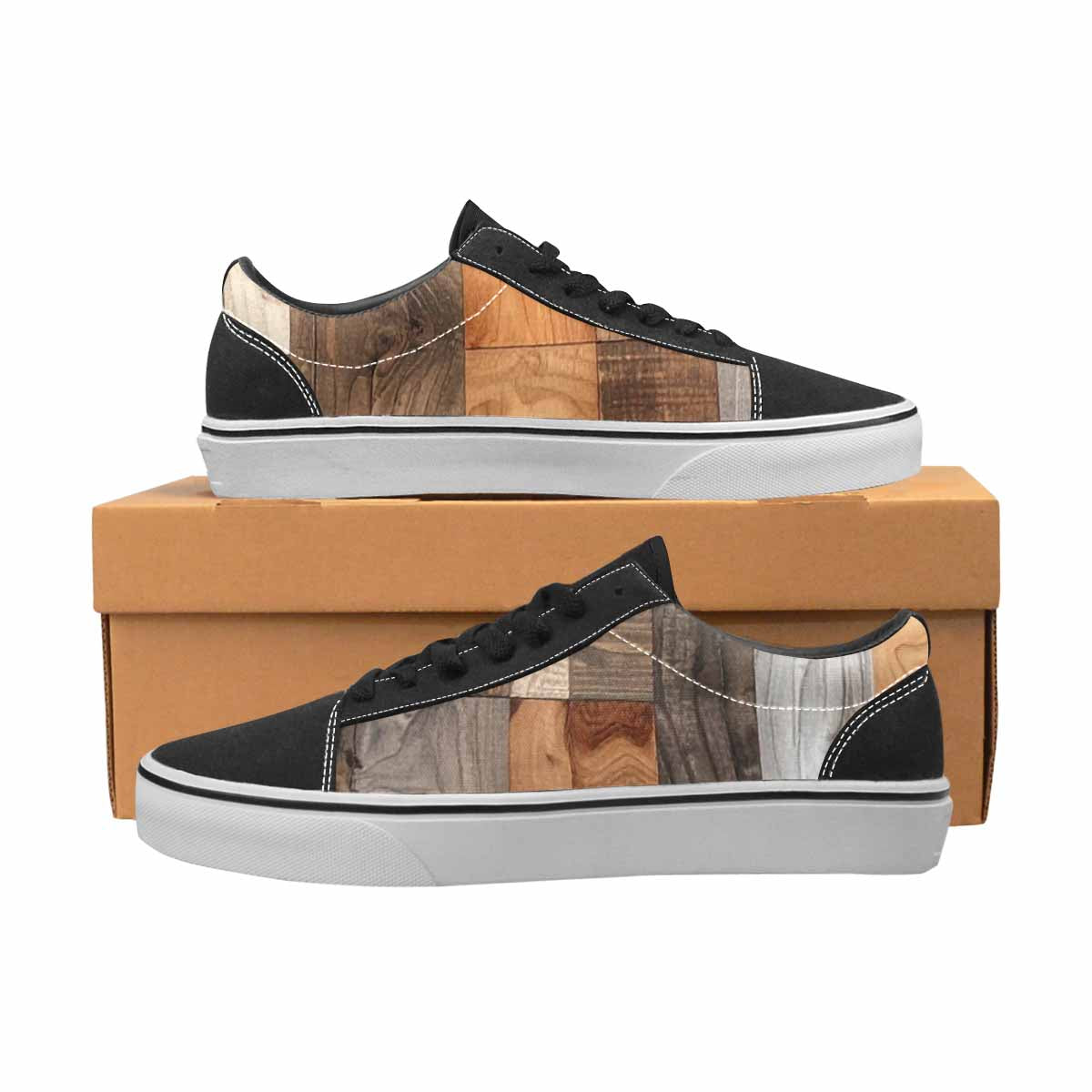 WOMEN'S Wood Grain Texture Canvas Lace-Up Dark Academia Shoes