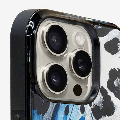 iPhone 16 Pro Max Case — Animal Print Black Blue Ink Animal, Custom Made Phone Cover