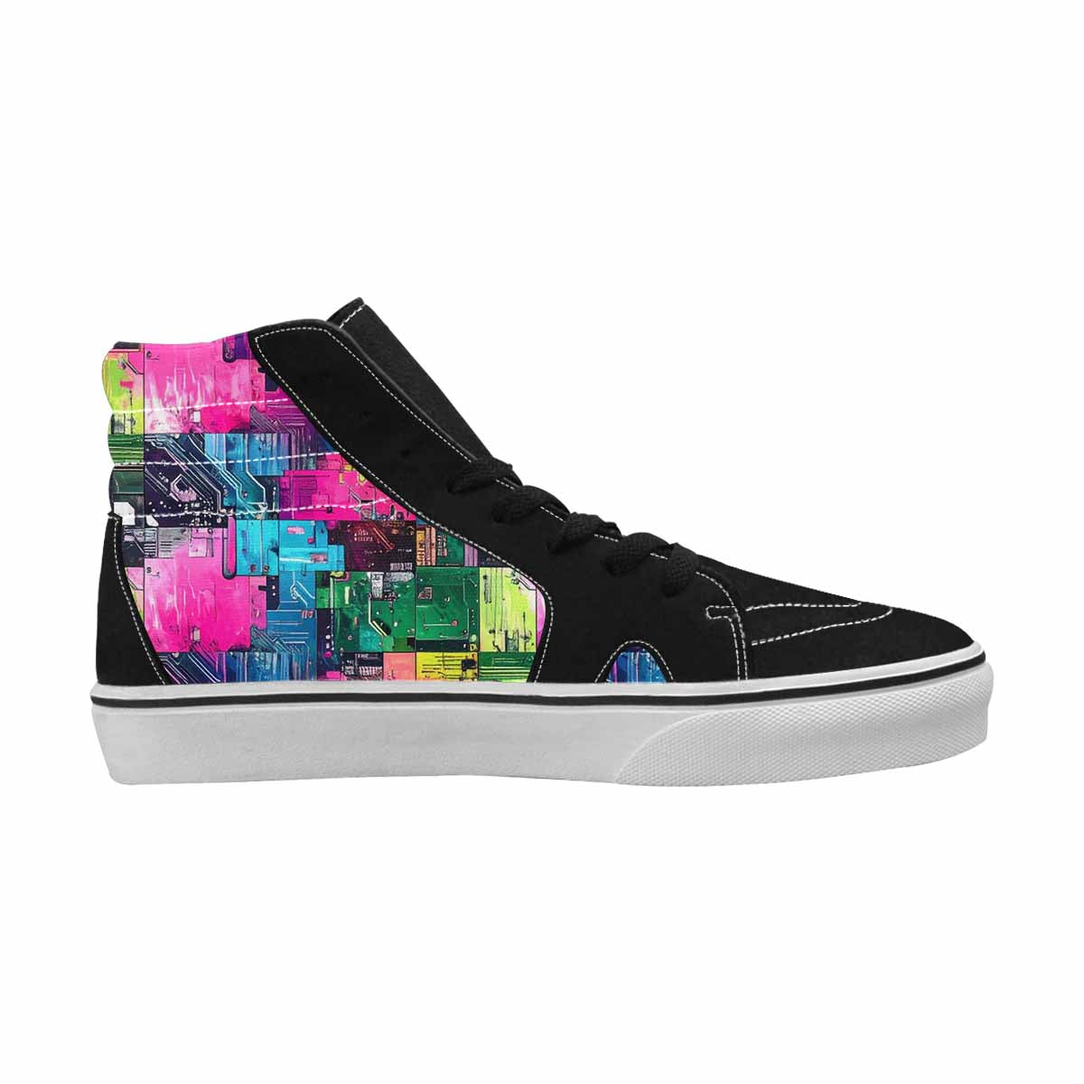 WOMEN'S Circuit Board Cyberpunk High Top Canvas Grunge Custom Shoes