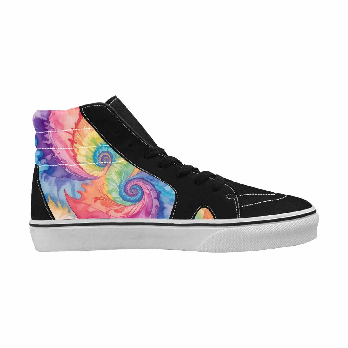 MEN'S Tie Dye Swirls Tie High Top Canvas Aesthetic Shoes