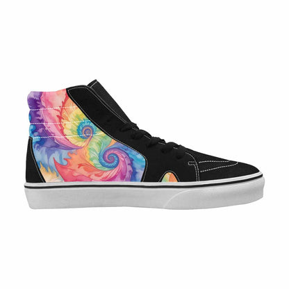 MEN'S Tie Dye Swirls Tie High Top Canvas Aesthetic Shoes