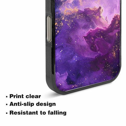 iPhone 15 Pro Max Case — Purple Color Tones Nebula Texture With, Customized Protective Case