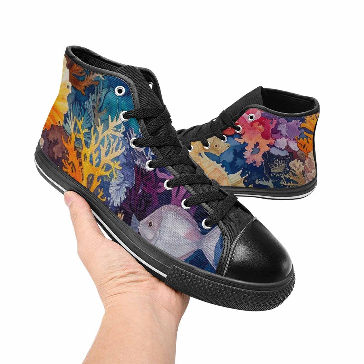WOMEN'S Fish Scale Coral High Top Canvas Dreamcore Shoes