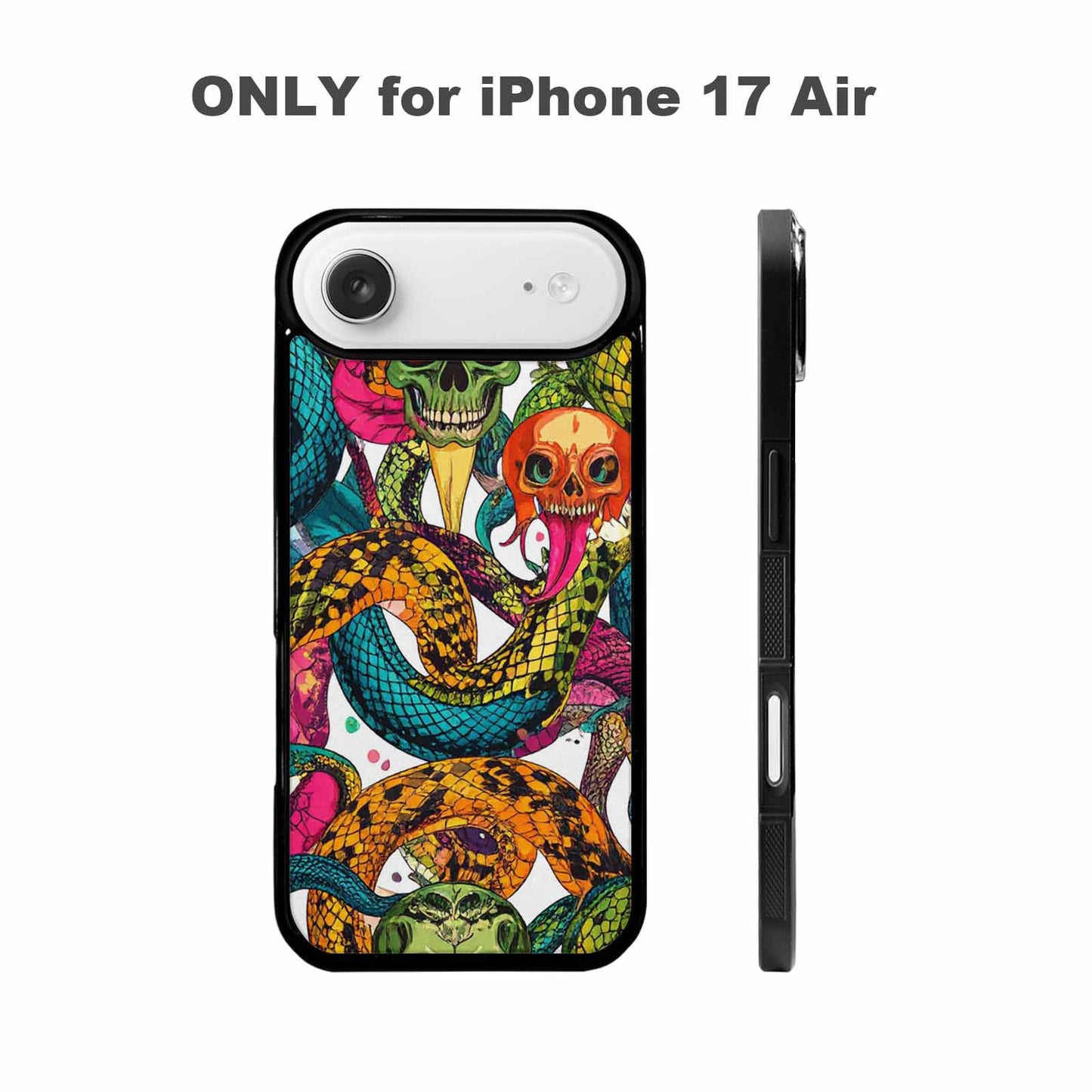 iPhone 17 Air Case — Snake Print Skull Seamless Pattern Gothic, Customized Protective Case