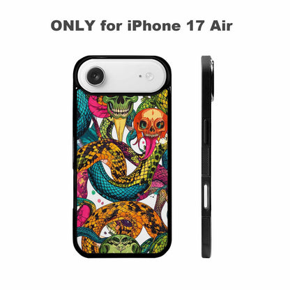 iPhone 17 Air Case — Snake Print Skull Seamless Pattern Gothic, Customized Protective Case