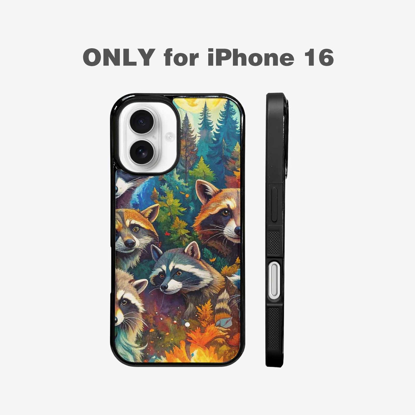 iPhone 16 Case — Raccoon Bandit Raccoon Bandit Pattern Hundreds, Custom Art Phone Cover