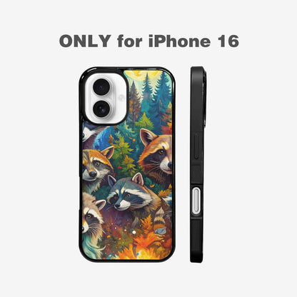 iPhone 16 Case — Raccoon Bandit Raccoon Bandit Pattern Hundreds, Custom Art Phone Cover