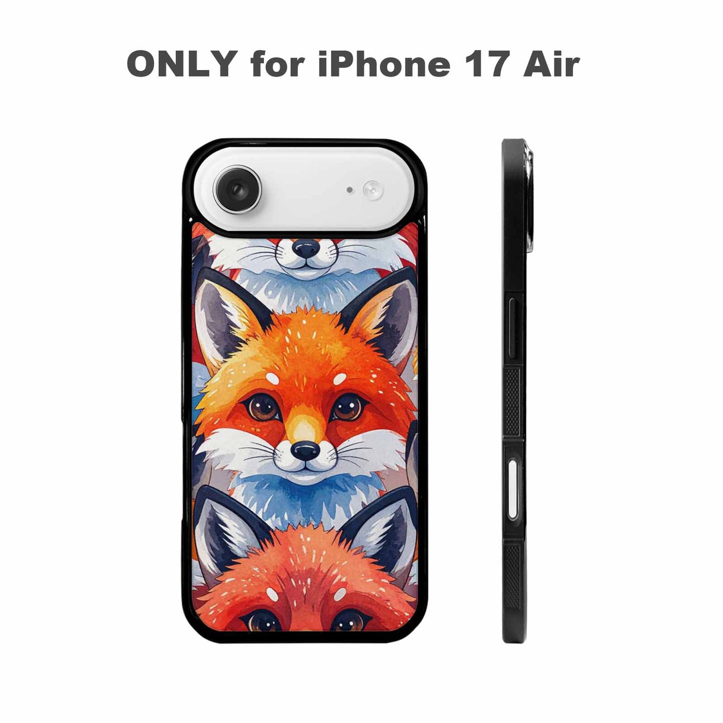 iPhone 17 Air Case — Watercolor Kawaii Fox Faces Watercolor Abstract, Custom Printed Phone Case