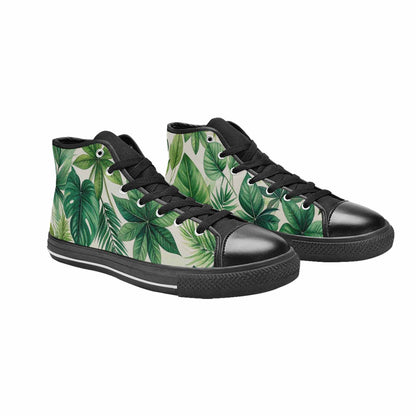 WOMEN'S Seven-Point Palmate Leaf High Top Canvas Cottagecore Custom Sneakers