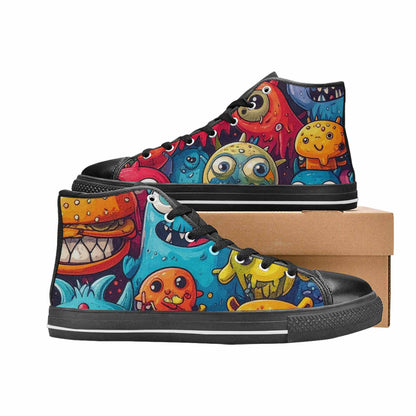 MEN'S Cartoon Monster Character High Top Canvas Vivid Custom Sneakers