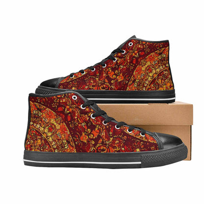 WOMEN'S Mandala Lions High Top Canvas Dark Academia Sneakers