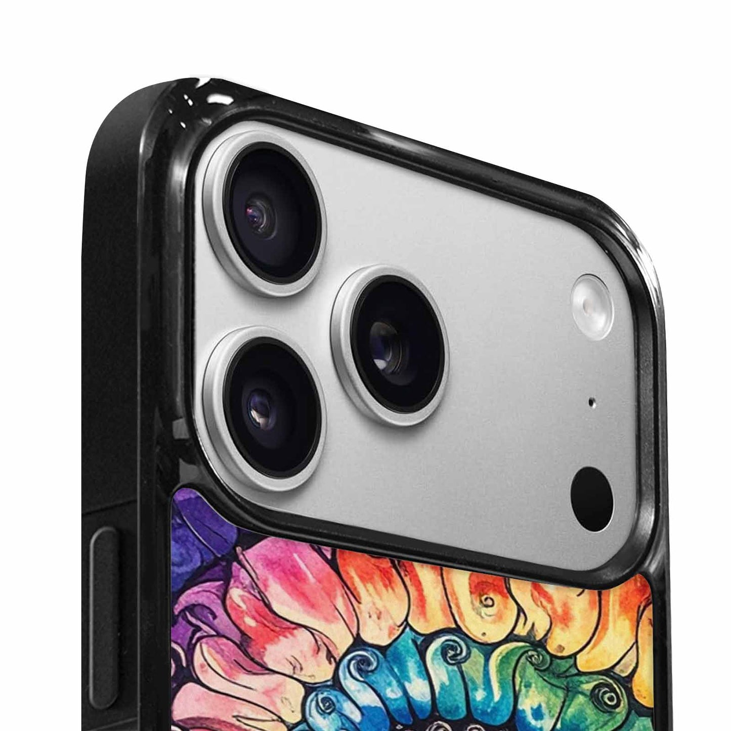 iPhone 17 Pro Case — Tie Dye Swirls Black White Tie, Unique Phone Case Design