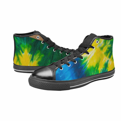 MEN'S Tie Dye Classic High Top Canvas Vibrant Chaos Shoes