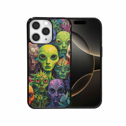 iPhone 15 Pro Max Case — Aliens Pattern Hundreds Of Sma, Custom Printed Phone Case