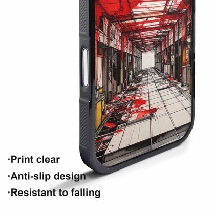 iPhone 17 Air Case — Liminal Space Fragment Black Red Galaxy, Custom Printed Phone Case