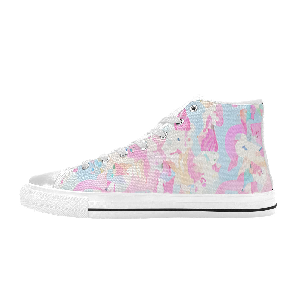 WOMEN'S Cc Unicorn Art Unicorns High Top Canvas Wallpaper Art Custom Sneakers