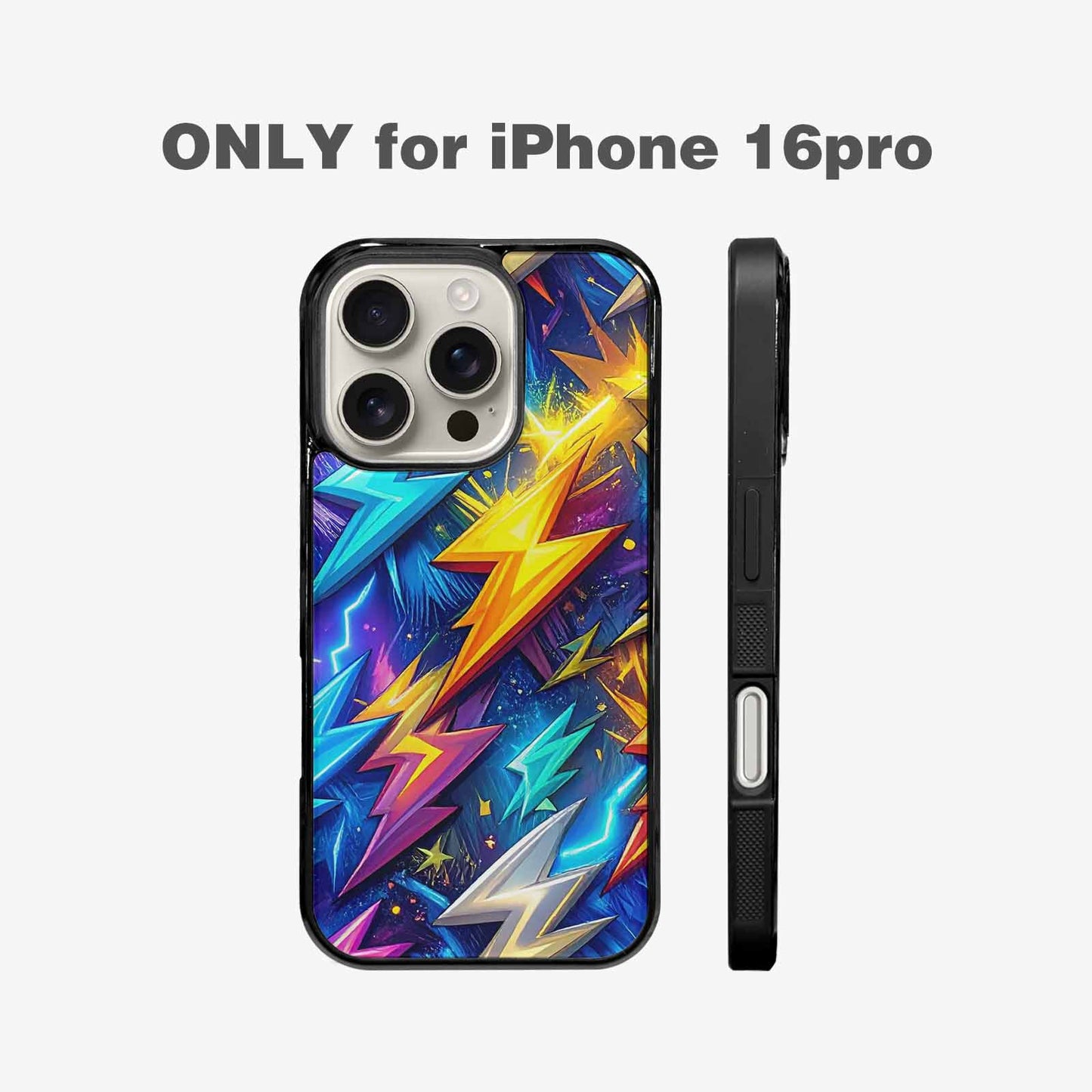 iPhone 16 Pro Case — Lightning Bolt Storm Pattern Hundreds Of, Custom Art Phone Cover