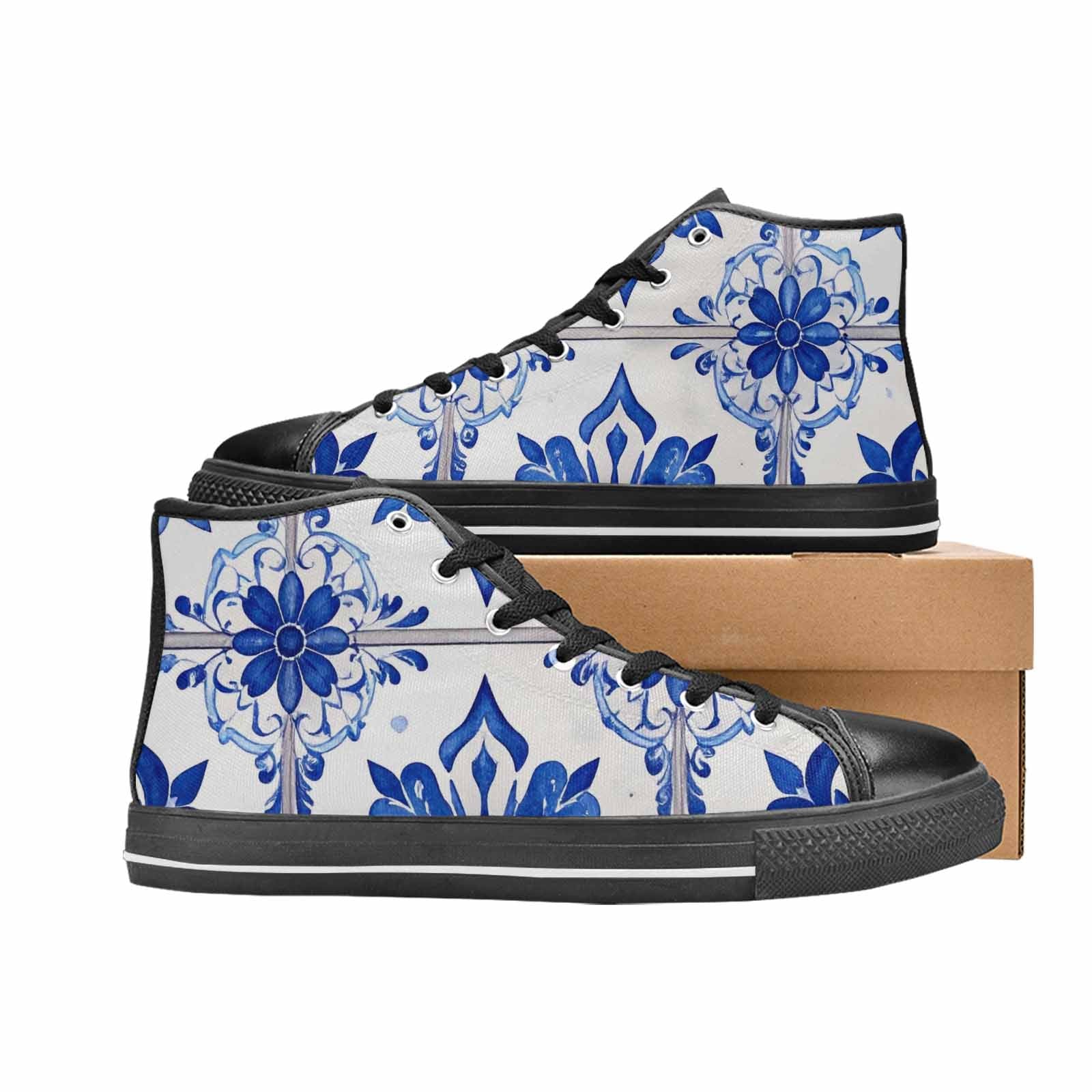 WOMEN'S Talavera Tile Floral High Top Canvas Y2K Shoes