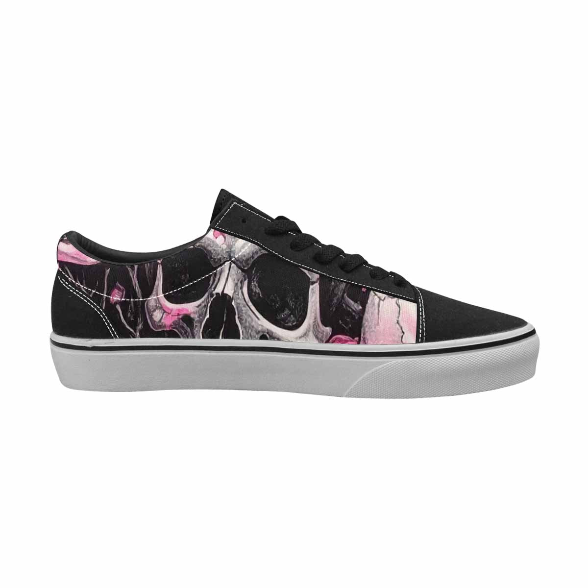 WOMEN'S Skull Roses Lace-Up Canvas Neon Fantasy Custom Shoes