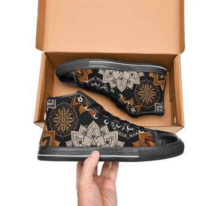 MEN'S Mandala High Top Canvas Vibrant Chaos Sneakers