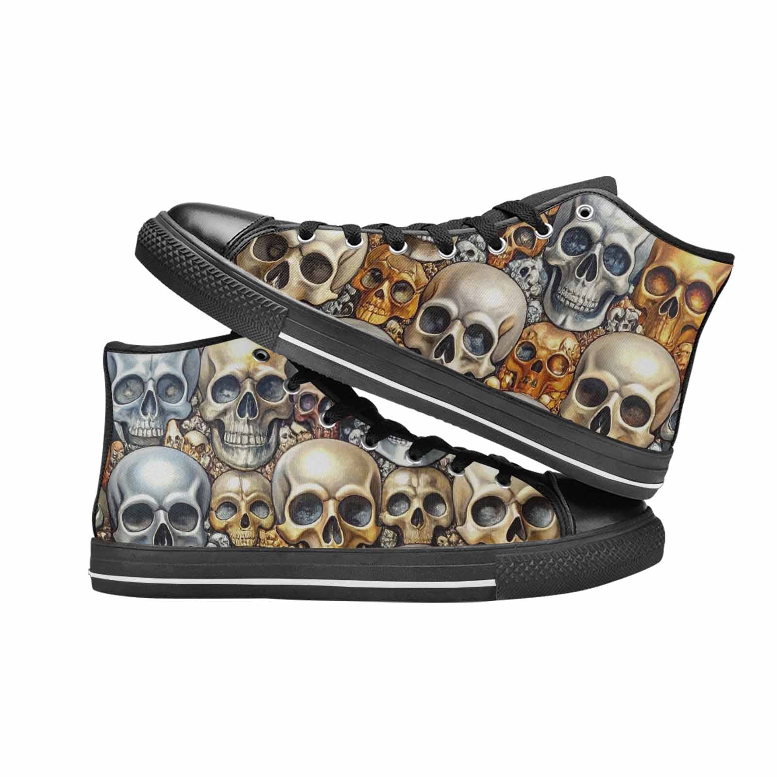 MEN'S Skulls - Metallic-Chrome- High Top Canvas Aesthetic Sneakers