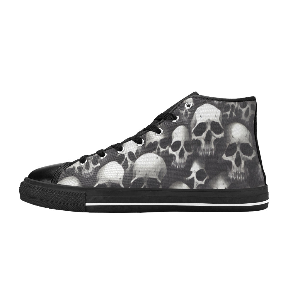 MEN'S Cc Skull Art Men’S High Top Canvas Cottagecore Custom Sneakers