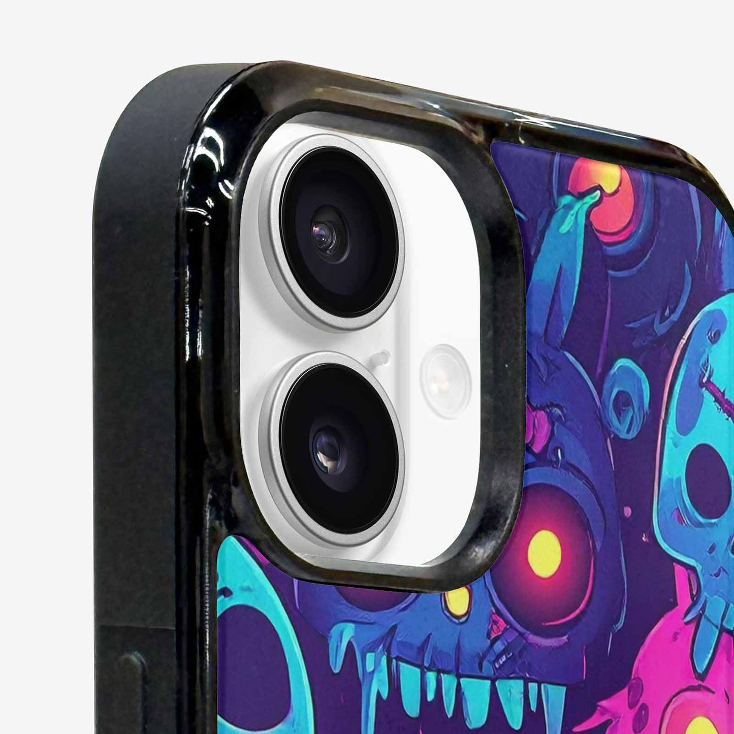 iPhone 16 Case — Mixed Toxic Glow Creature Pattern Hundreds, Custom Phone Case