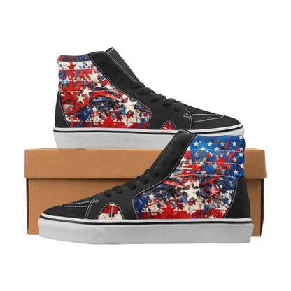 WOMEN'S Patriotic High Top Canvas Streetwear Vivid All Over Print Shoes