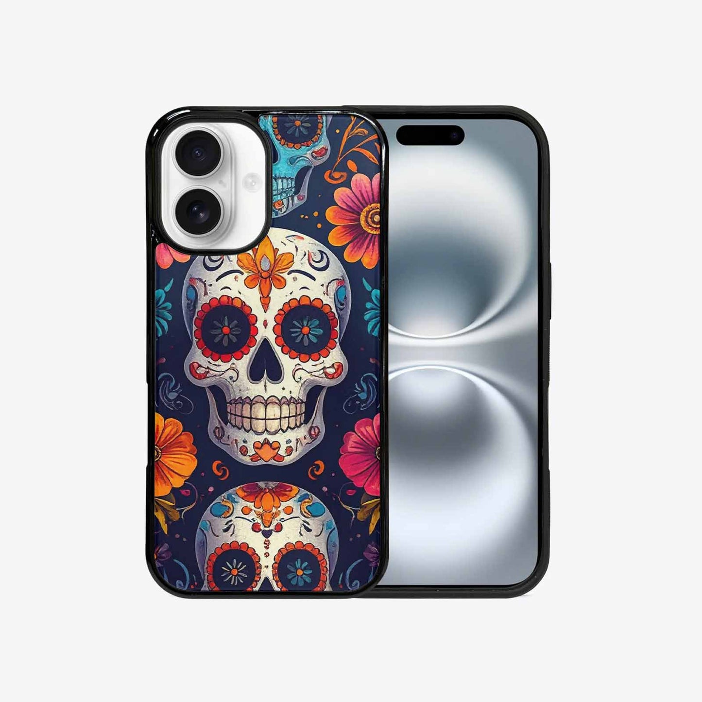 iPhone 16 Case — Day Of Dead Sugar Skull Custom, Personalized Phone Case