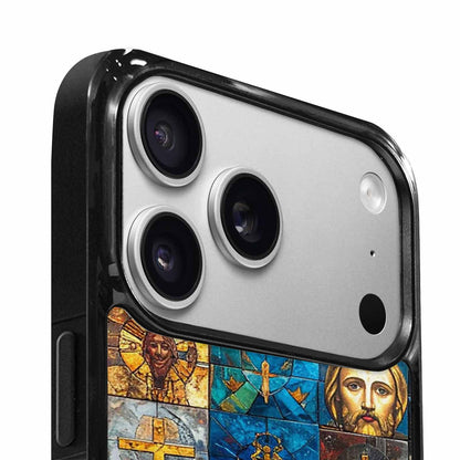 iPhone 17 Pro Case — Jesus Face Small Cross And Original, Custom Printed Phone Case