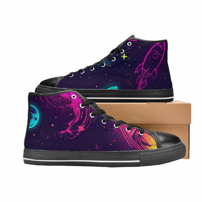 WOMEN'S Space Galaxy Astronaut High Top Canvas Aesthetic Custom Sneakers