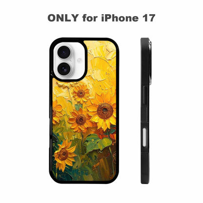 iPhone 17 Case — Impressionist Sunflower Brushstroke Pattern Floral, Personalized Phone Case