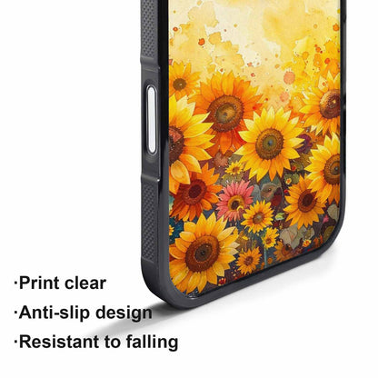 iPhone 17 Pro Case — Full Color Vibrant Sunflower Burst Floral, Custom Made Phone Cover