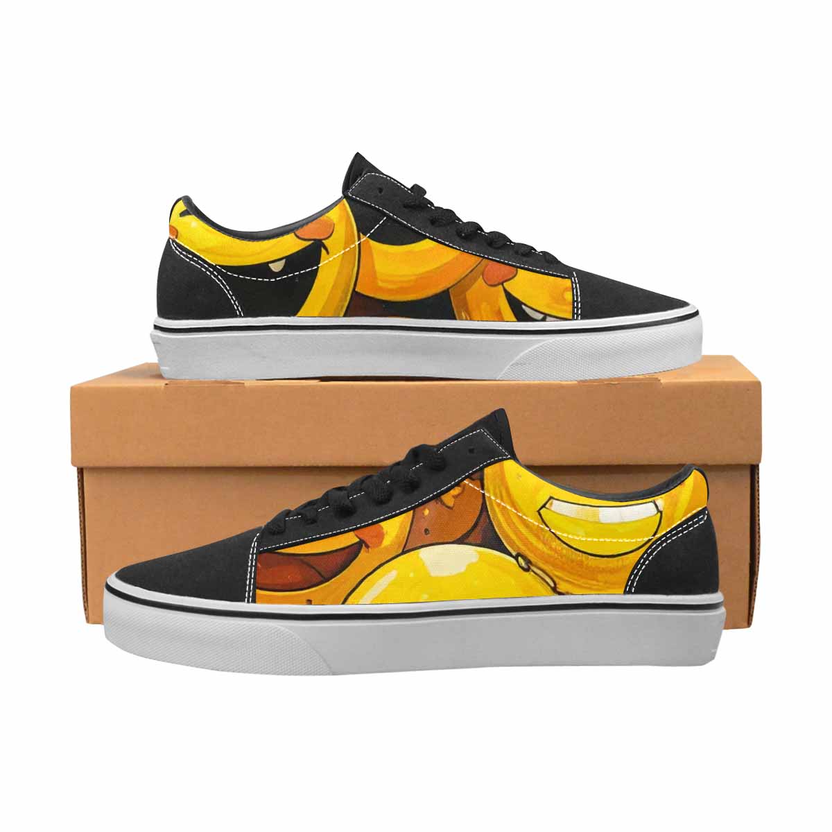 WOMEN'S Melting Moon Smiley — Lace-Up Canvas Grunge Custom Shoes