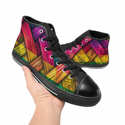 MEN'S Polysexual Flag Color High Top Canvas Surreal Custom Sneakers