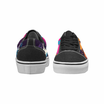 WOMEN'S Skulls Splatter Comic Canvas Lace-Up Grunge Custom Sneakers