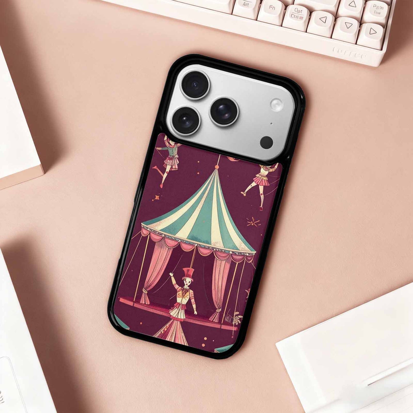 iPhone 17 Pro Case — Vintage Circus Art Pattern Retro Vintage, Custom Phone Case